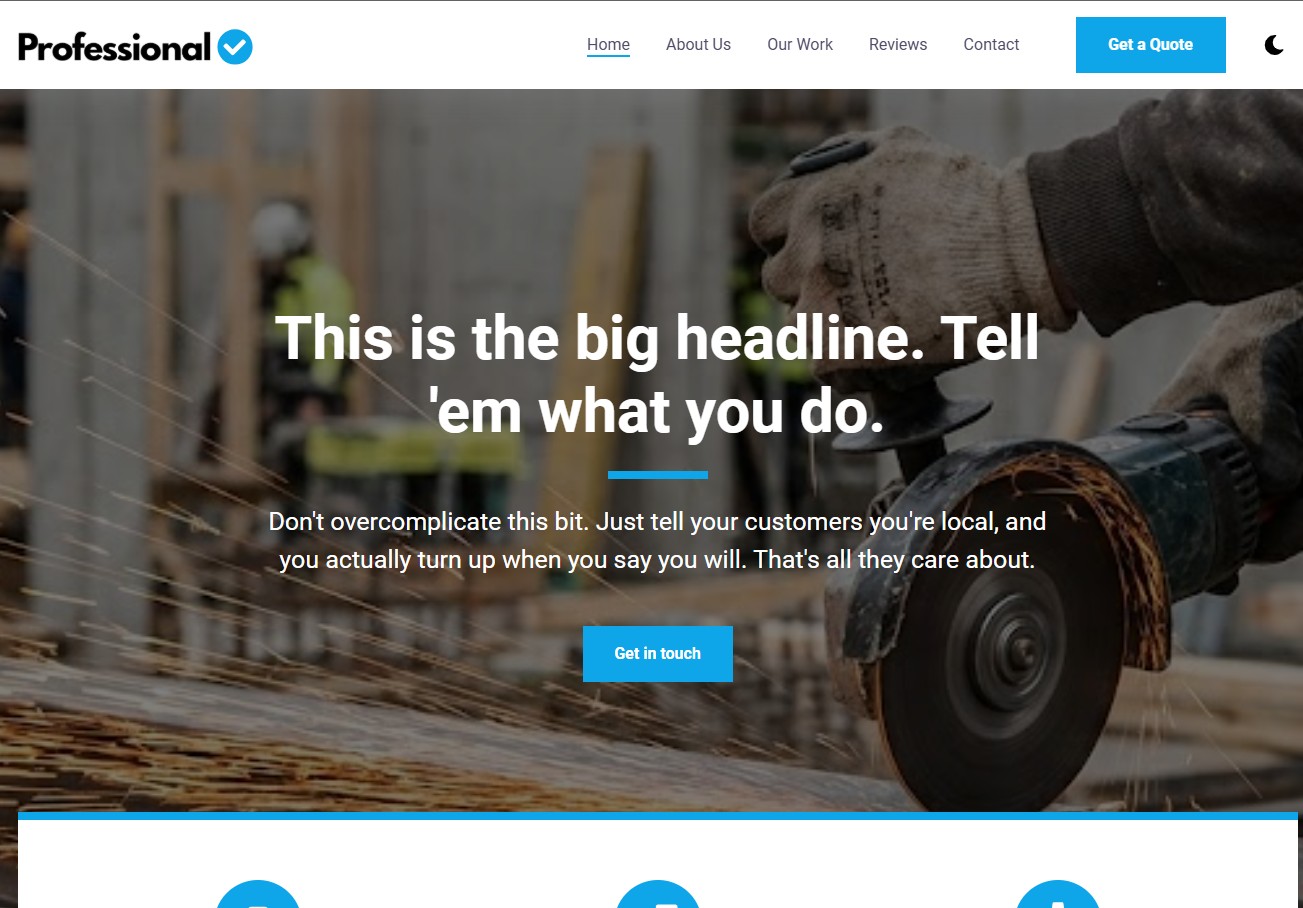 Sample website preview